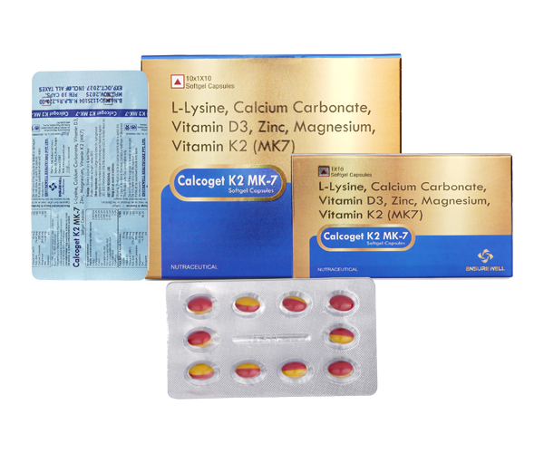Calcium Carbonate, Vitamin D3 & Vitamin K2-7 Capsules
